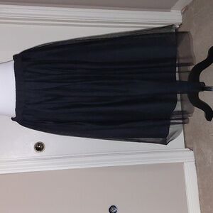 Persun Black A-Line Tulle Midi Skirt Sz XL